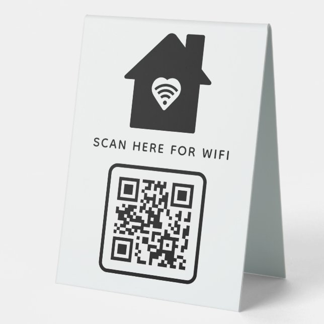 Plaque De Table Balayage de code QR Wifi pour connecter auto-adhés (Recto)