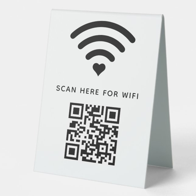 Plaque De Table Balayage de code QR Wifi pour connecter auto-adhés (Recto)