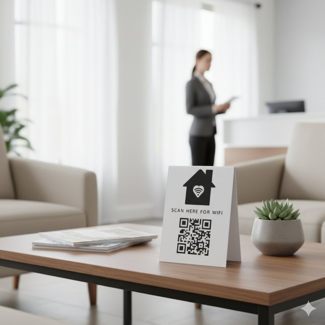 Plaque De Table Balayage de code QR Wifi pour connecter auto-adhés (Créateur téléchargé)