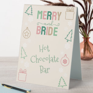 Plaque De Table Barre de Chocolat Chaud Merry & Bride pour une Fêt