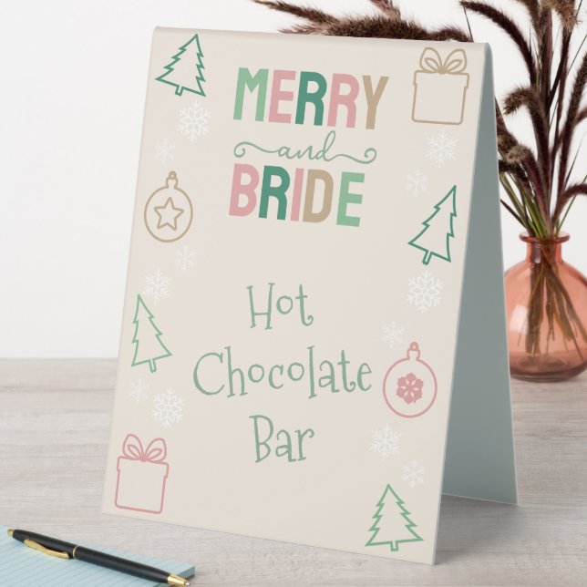 Plaque De Table Barre de Chocolat Chaud Merry & Bride pour une Fêt (En SItu (Tableau))