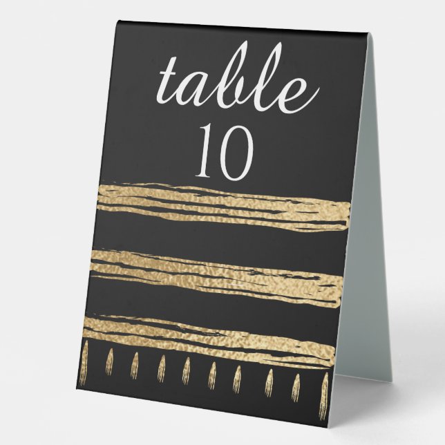Plaque De Table Bat Bar Mitzvah Gold Noir Tallit Table Tente Carte (Recto)