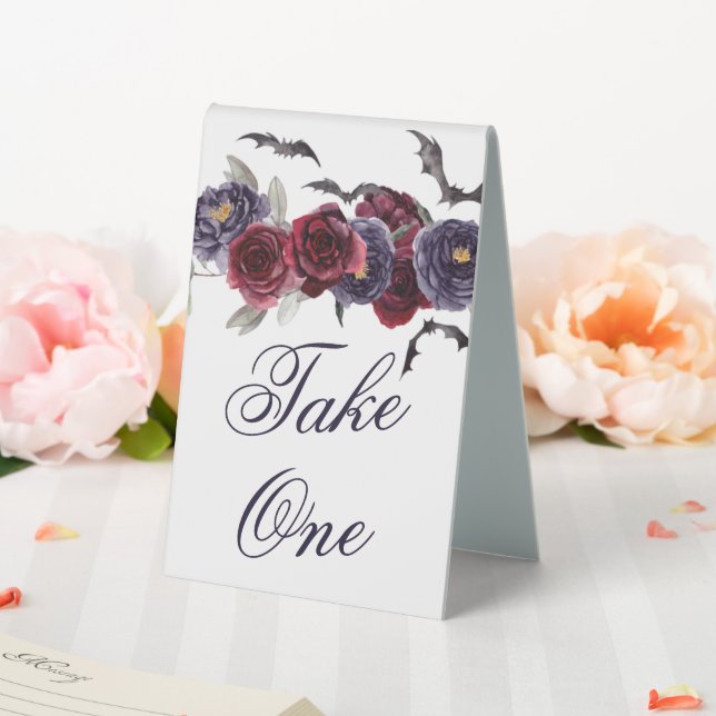 Plaque De Table Belle déplaisante | Rose gothique et chauve-souris (In SItu (Mariage))