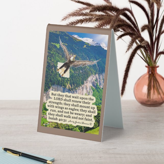 Plaque De Table Belle Écriture d'aigle Isaïe 40:31 (En SItu (Tableau))