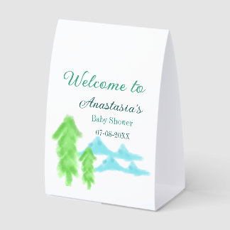 Plaque De Table bienvenue à la baby shower nom colline d'arbre ble