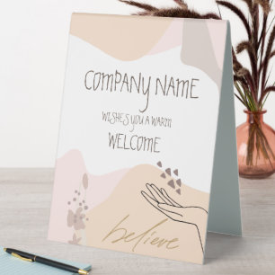 Plaque De Table Bienvenue à l'événement de l'entreprise Formes mod