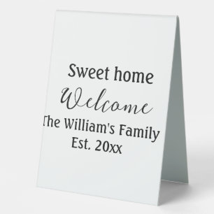 Plaque De Table Bienvenue chez vous ajoutez nom de famille année d