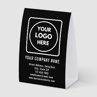 Plaque De Table Black Business Logo Desk Sign Table Tent
