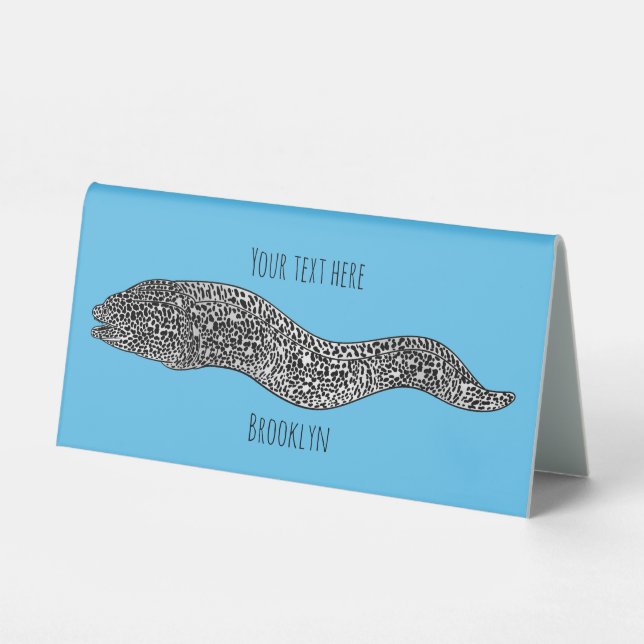 Plaque De Table Black spotted moray eel cartoon (Recto)