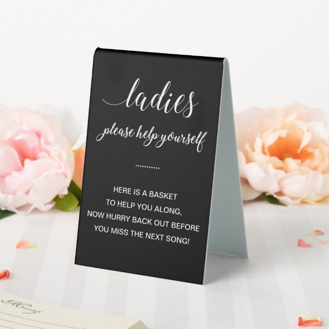 Plaque De Table Black White Dames Mariage de la panier de salle de (In SItu (Mariage))