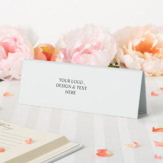 Plaque De Table Blanc Personnalisé – Votre Logo & Texte Ici 
