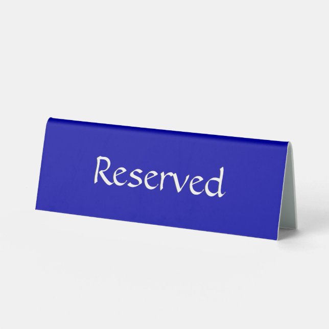 Plaque De Table Bleu Cobalt solide Réservé (Recto)