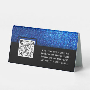 Plaque De Table Bleu Parties scintillant Professionnel Logo photo 