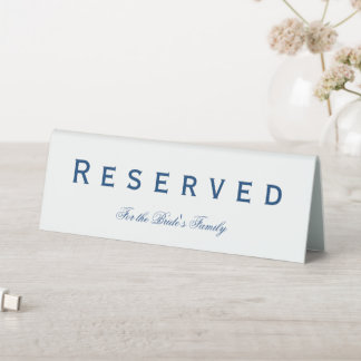 Plaque De Table Blue and White Wedding