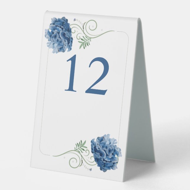 Plaque De Table Blue Hydrangea Custom (Recto)