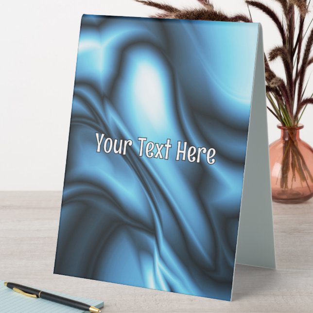 Plaque De Table Blue Silk wave (En SItu (Tableau))