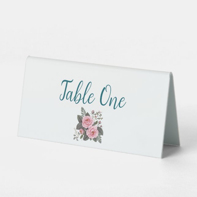Plaque De Table Blush Floral Wedding Table Numbers (Recto)