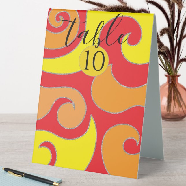 Plaque De Table BM Bat Bar Mitzvah Table Tente Sign Silver Swirl (En SItu (Tableau))