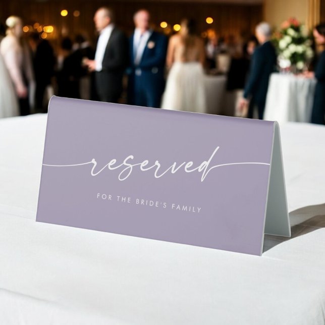 Plaque De Table Boho Chic Lavender Violet Mariage Réservé Signal (Créateur téléchargé)