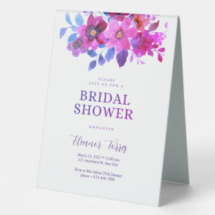 Plaque De Table Boho rose douche à nuptiale fleurie