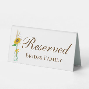 Plaque De Table Boho Sunflower Jaune Floral Mariage Réservé