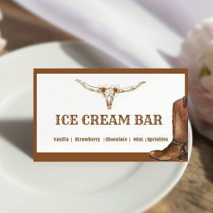 Plaque De Table Boho Western Cowboy buffet Mariage Crème glacée