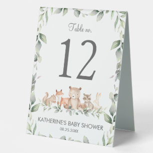 Plaque De Table Bois Animaux Végétation Baby shower d'anniversaire