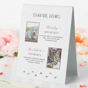 Plaque De Table Boissons Signature Rose Gold Photos de mariage d'a