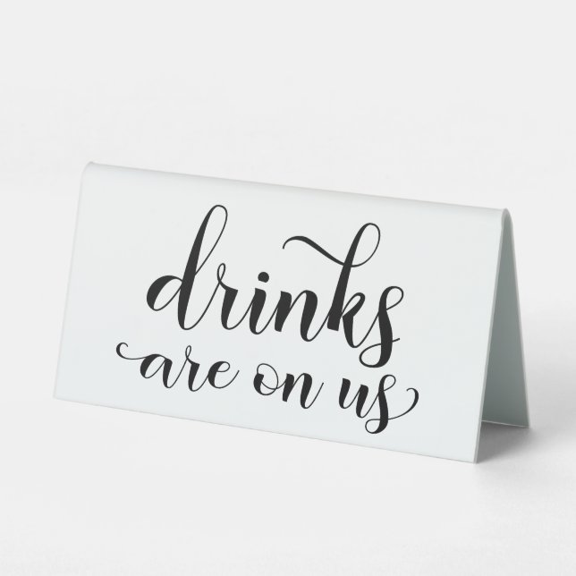 Plaque De Table Boissons Sur Nous Bar Calligraphie (Verso)