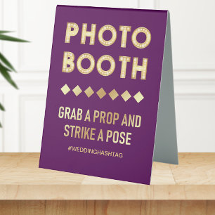 Plaque De Table Booth Photo Mariage Vintage Gold Marquee Lettres