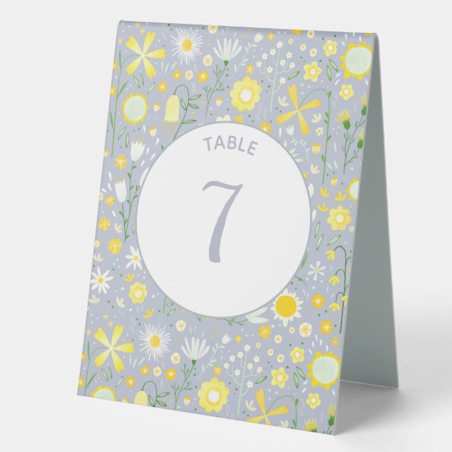 Plaque De Table Botanical Blue Wildflower Floral (Recto)
