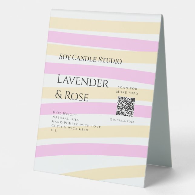 Plaque De Table Bougie de soja rose Lavender entreprise ajouter q  (Recto)
