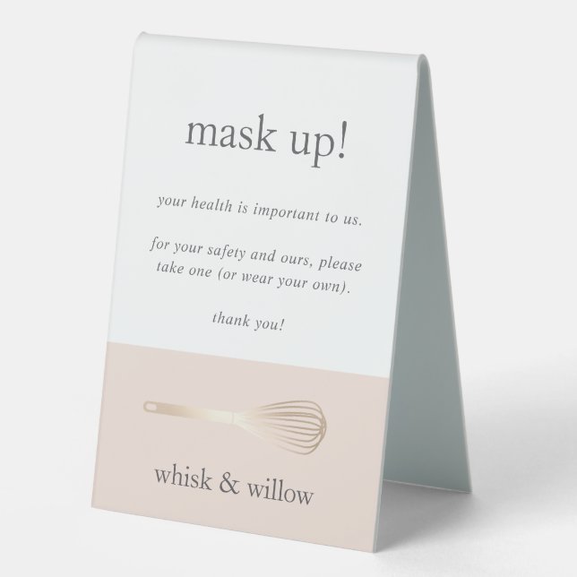 Plaque De Table Boulangerie/Traiteur Couverture Sécurité Porter Un (Recto)