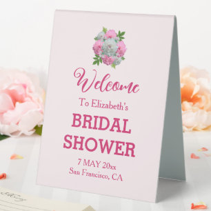 Plaque De Table Bouquet de pivoines pour la douche de la mariée