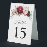 Plaque De Table Bourgogne Champagne Ivory Mauve Rose Floral Mariag<br><div class="desc">Elégante Rouge Bourgogne,  Champagne ivoire terreux thème fleuri mariage numéro de table signe de tente avec élégant bouquet de Bourgogne,  champagne ivoire rose pivoines et sauge vert eucalyptus feuilles. Veuillez me contacter pour toute aide sur la personnalisation ou si vous avez besoin d'un autre produit avec ce design.</div>