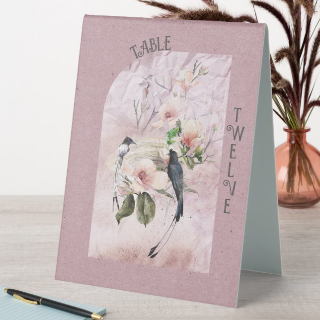 Plaque De Table Bourgogne Dusty Magnolia fleurit et oiseaux (En SItu (Tableau))