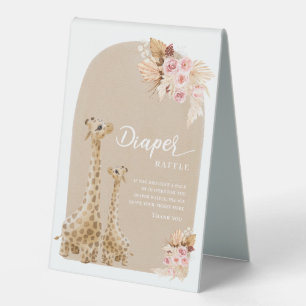 Plaque De Table Brochure de la Girafe de Boho Pampas