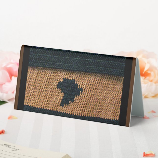 Plaque De Table Brown avec Black Africa Map Designer Crochet Print (In SItu (Mariage))