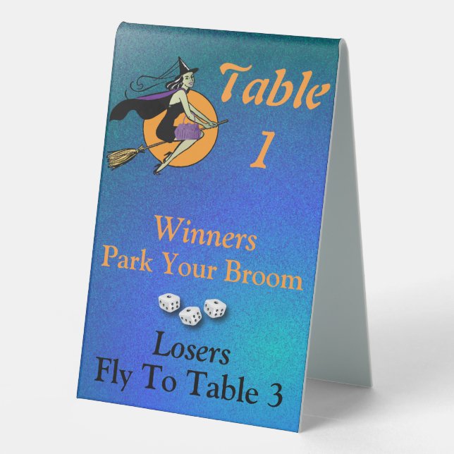 Plaque De Table Bunco Halloween Dice Witch Table Un (Verso)