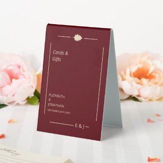 Plaque De Table Burgundy Autumn Wedding