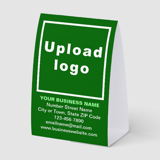 Plaque De Table Business Brand on Green Tent Style Table Sign (Recto)