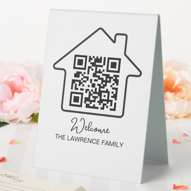 Plaque De Table Cadeau de chauffage domestique | Code QR WiFi pers (In SItu (Mariage))