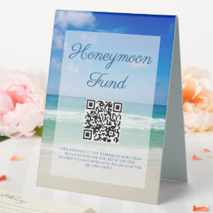 Plaque De Table Cadeau de Lune de Miel de Mariage sur la Plage Cod