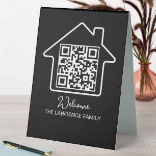 Plaque De Table Cadeau de pendaison de crémaillère   Code QR WiFi 