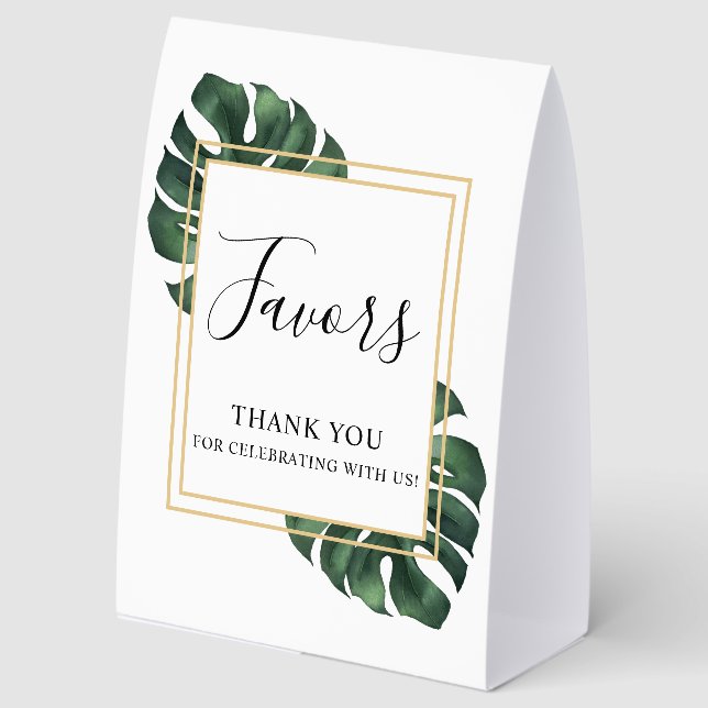 Plaque De Table Cadeaux de mariage à feuille de Monstera  (Recto)