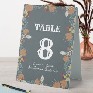Plaque De Table Cadre d'art populaire en bleu Brown