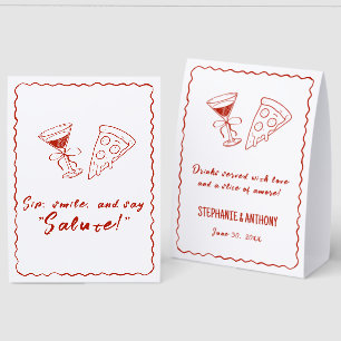 Plaque De Table Cadre fantaisiste rouge pour un mariage italien Th