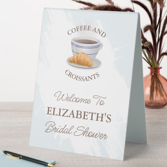 Plaque De Table Café et Croissants pour une Mariée (En SItu (Tableau))
