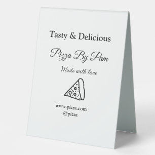 Plaque De Table Café restaurant pizza savoureuse fait avec amour a