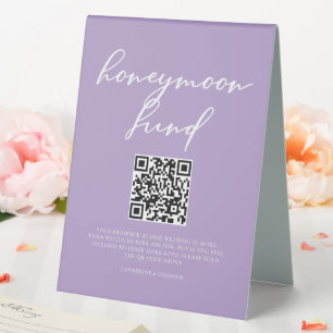 Plaque De Table Caisse de Mariage Lune de Miel Violet Lilas Adorab